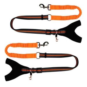 China Fashion Dog Collars And Leashes With Elastic Extended Retractable Nylon Braided Rope supplier