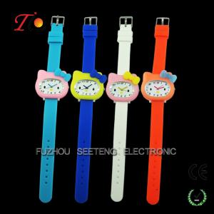 Colorful and cute hello kitty design for  children watch with all safety silicone material