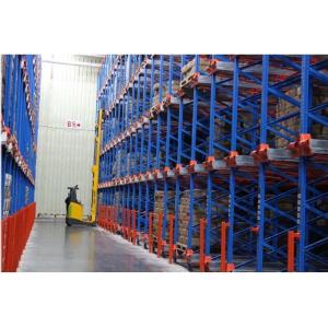 Food industry pallet shuttle racking system with forklift truck / shuttle machines