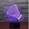 Badminton Shape 7 Colors Change 3D LED Night Light with Remote Control Ideal For