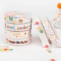 China Children Kids Printed Cotton Ribbon 2cm For Birthday Cake Decoration on sale