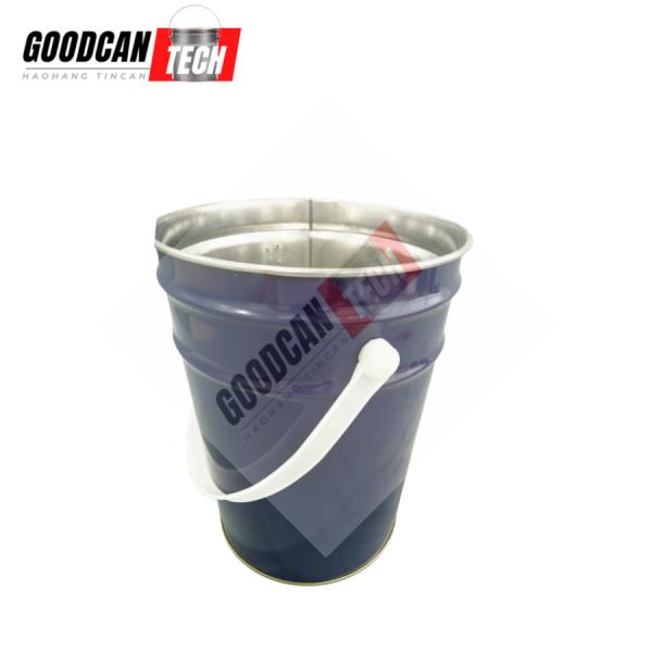Manija de plástico cubos de lata cónicos de 5 litros Impresión OEM con cinta de goma