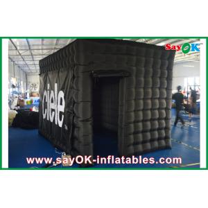 Party Photo Booth Lighting Large Black Inflatable Photo Booth , Logo Print Blower Cube Picture Box