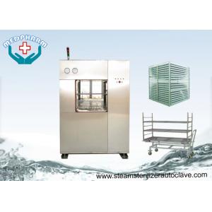 China Electric Vertical Lift Double Door Autoclave With Easy Access Loading Trolleys supplier