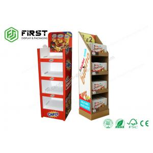 China Color Printing Cardboard Display Stands Custom Made Folding Corrugated Paper Floor Display Shelf supplier