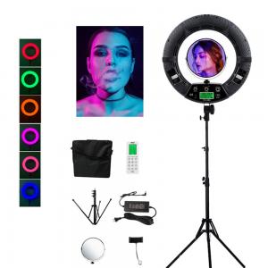 China Live Steaming RGB 18 Inch LED Ring Light ABS 96W Makeup Ring Light With Mirror supplier