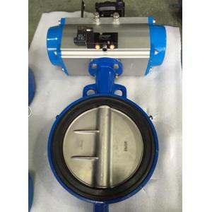 China DN65 Soft Seal Centerline Butterfly Valves Wafer Type With Pneumatic Actuator supplier