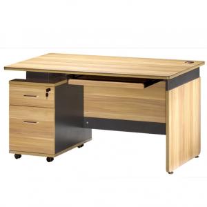 Melamine Faced Chipboard Office Computer Desk With Lock Drawers
