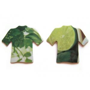 Diseño verde su propio imán personalizado del refrigerador con el diseño divertido 50 * 40 * 1m m de la camiseta