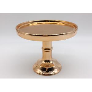 China Electroplated Ceramic Cake Stand Rose Gold Color For Wedding And Party supplier