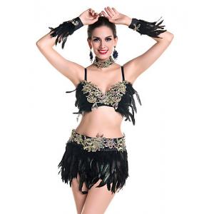 China Heavy Lace Over Sexy Night Club Dresses Rhinestones Delights Feather Costumes For Dancing wholesale