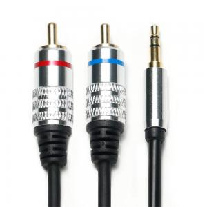 Factory oulet RCA 3.5MM Audio Cable Red Blue Rim PCV Cover Plated Alloy For CD TV Soundbar