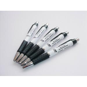 Promotional Custom Logo Advertisting White Plastic pen ABS Ball point pen with Rubber Grip