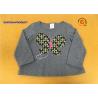 A Line Shape Children T Shirt Heather Gray Embroidered Baby Girl Long Sleeve T