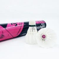 China Eva Foam Cork Badminton Birdie Real Feathers For Training Anyball Brand on sale