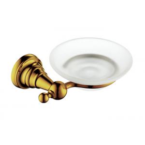 Brass Bathroom Glass Shower Soap Dish Wall Mounted Golden Plated