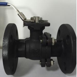 China 2pc Casting Iron Floating Ball Valve With Flanged Connection Latch Locked supplier