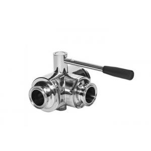 China 1 Inch Stainless Steel Sanitary Valves  3 Way Sanitary Ball Valve PTFE Sealing Material For Food Line supplier