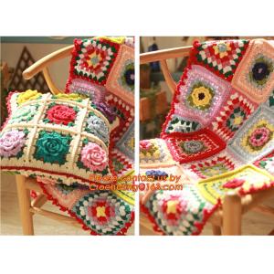 The good hand exclusive retro handmade crochet Mori stereo flower Retro Red Edge pillow