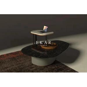 Modern European Style Marble Top Metal Base Coffee Table Set