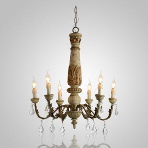 China Reclaimed wood pendant light with crystal (WH-CI-34) supplier