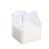 China 250ml Creative Personality Juice Cocktail Glass Square Hot Milk Box Shape Milk Cup on sale