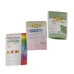 Wholesale Custom Printed Stand Up Kraft Paper Bag For Food Flour Nut Rice Tea Spices Biodegradable Mylar Bags