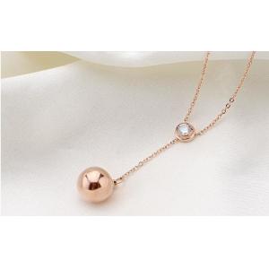 Fashion Jewelry Necklace Stainless Steel Rose Gold Diamond Necklace