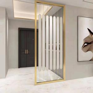 China Customized Rectangle Metal Room Divider 201SS Gold Wall Divider supplier
