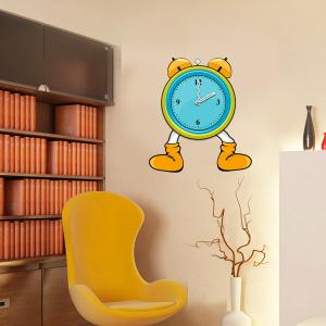 China Funny Cartoon Wedding Decorative Wall Sticker Clock with 3M Removable Vinyl 25A008 supplier