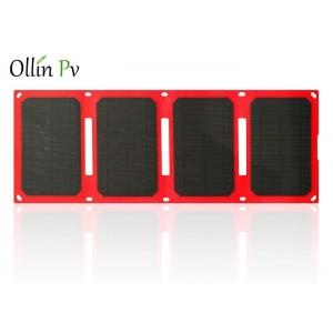 China Easy Carry Solar Charger Bag 4 Fold Red Mobile Photovoltaic Charging Device supplier