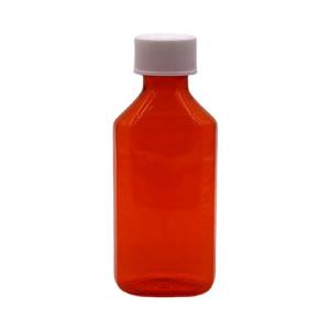100ML PET Amber/Orange Maple Cough Syrup Oral Liquid Bottle with CRC Cap and Heat Seal