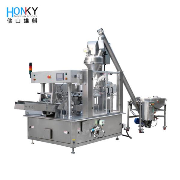 Stand up Quad Seal Bag Filling Bagging Paste Chutney Stir Fry Simmer Hot Pot Chilli Sauce Liquid Premade Pouch Packing Machine
