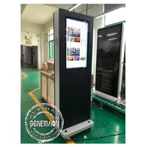Movable 32 Inch Win10 Advertising Standee Computer With Wheels , 1500cd / M2