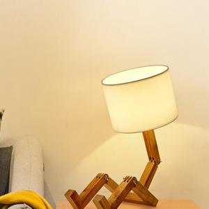 China Folding Table Lamp Creative European Fashion Bedroom wood robot art table lamp(WH-MTB-28) supplier