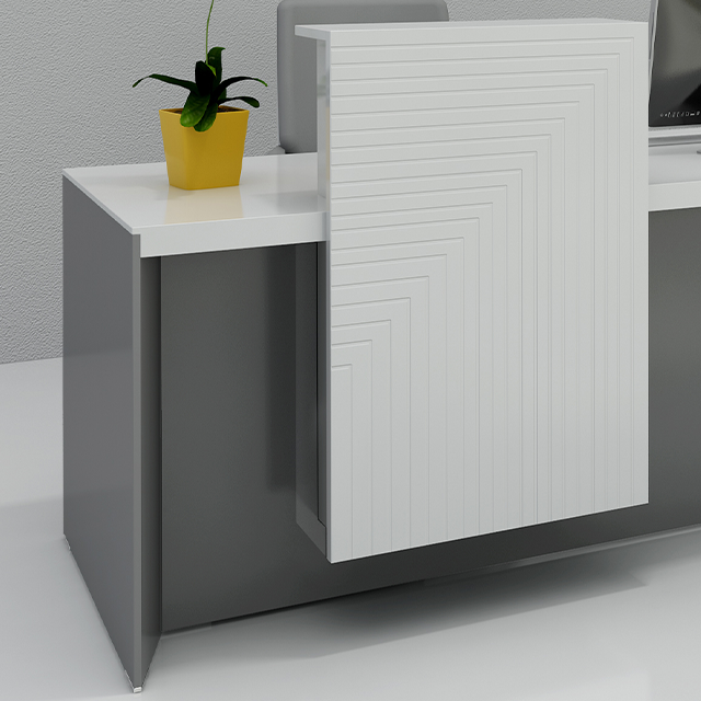 China White Painted Glossy Front Desk, Fashionable Design, Light Luxury Front Desk, Commercial Hotel Lobby, Cashier And Reception Desk wholesale
