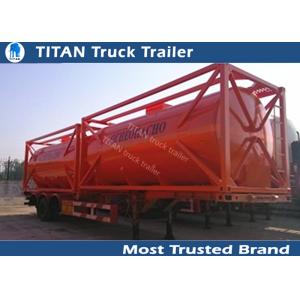 20ft 40ft Container diesel fuel tank trailer with carbon steel tank body