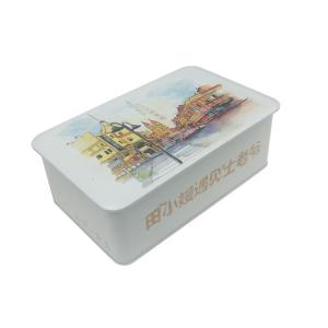 Crackle Rectangle Tin Box Fashion Design For Cookie Candy Sweets Biscuit Packing