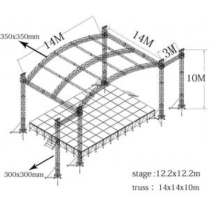 China Hang Speaker Aluminum Stage Truss Have Roof And With Wing 300mm X 300mm supplier