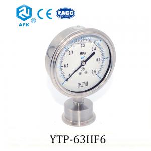 Tri - Clamp Connect Gas Leak Test Gauge , Sanitary Type Lp Gas Pressure Gauge