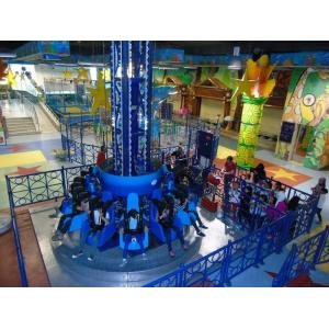 10 12M Twist Drop Tower Amusement Ride Blue Color With Led And Music Function
