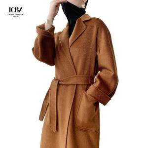 China Plus Size Autumn Winter Wool Woolen Long Cardigan Jacket Woman Crop Jacket Ladies Overcoat supplier