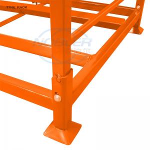 China Customized Powder Coating Steel Pallet Tyre Rack Storage Stacking Truck Tire Rack supplier