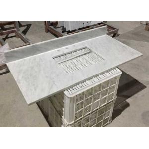 White Marble Stone Countertops , Bianco Carrera Marble Countertop Wear Resistance
