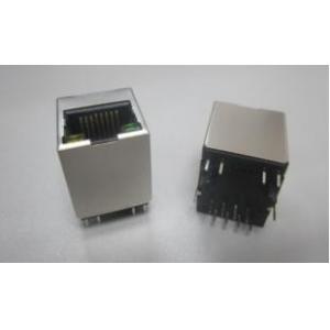 China 10/100 Base -TX 180 Degree RJ45 Connector With Led , RJ45 Panel Mount Jack Top Entry supplier