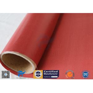 China Removable Insulation Jacket 0.45mm Red Color 510g Silicone Coated Fiberglass Fabric supplier