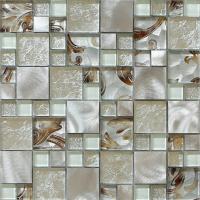 China Silver white glass mix metal mosaic tile pefert for hotel decoration on sale