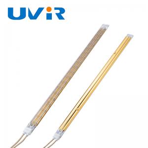 China TC05 Quartz Infrared Lamp Heater , Gold Reflector Tungsten Halogen Lamp supplier