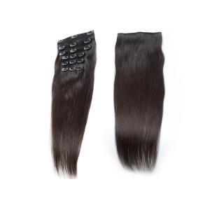 China Lustrous Elegant Clip In Natural Hair Extensions Customized Color For Black Women supplier