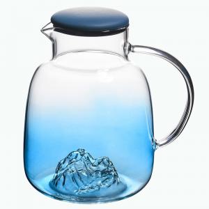 Juice Beverage 1800ml Hand Blown Glass Water Pitcher